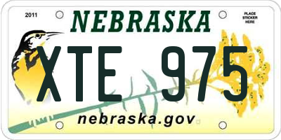 NE license plate XTE975