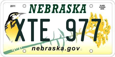 NE license plate XTE977