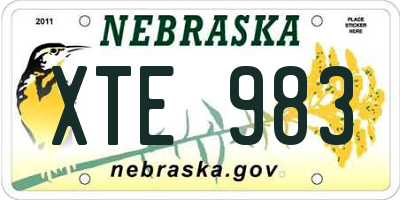NE license plate XTE983