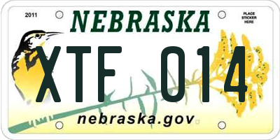 NE license plate XTF014