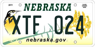NE license plate XTF024