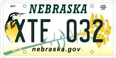 NE license plate XTF032