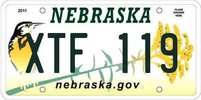 NE license plate XTF119