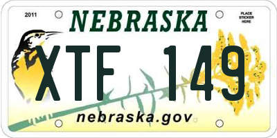 NE license plate XTF149