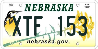 NE license plate XTF153