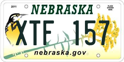 NE license plate XTF157