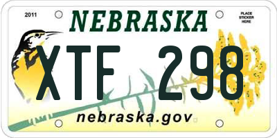 NE license plate XTF298