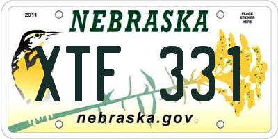 NE license plate XTF331
