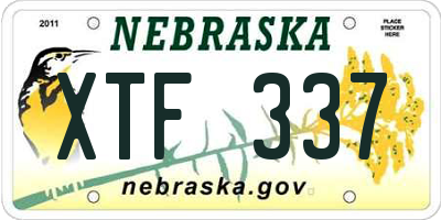 NE license plate XTF337
