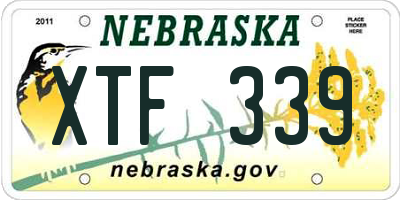 NE license plate XTF339