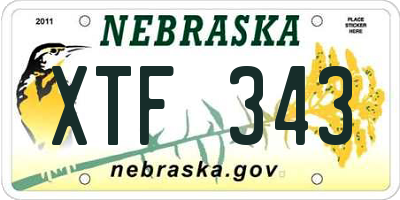 NE license plate XTF343