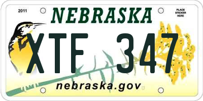 NE license plate XTF347