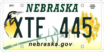 NE license plate XTF445