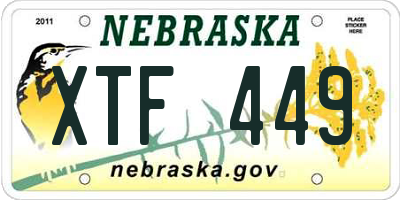 NE license plate XTF449