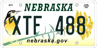 NE license plate XTF488