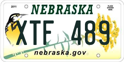 NE license plate XTF489