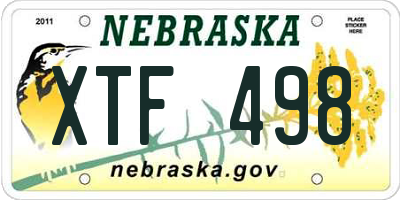NE license plate XTF498
