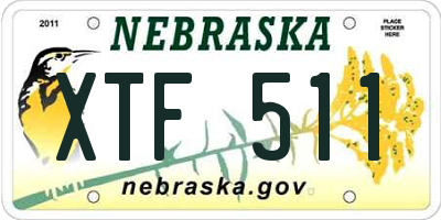NE license plate XTF511