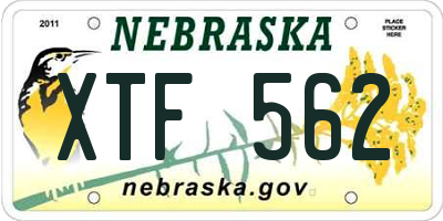 NE license plate XTF562