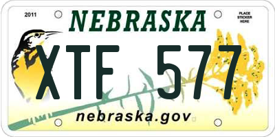 NE license plate XTF577