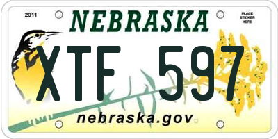NE license plate XTF597