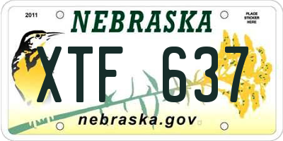 NE license plate XTF637