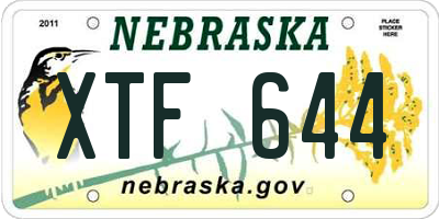 NE license plate XTF644