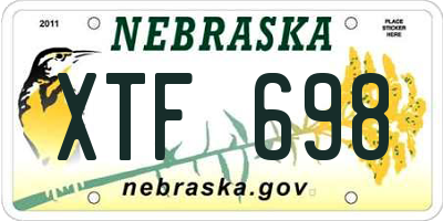 NE license plate XTF698