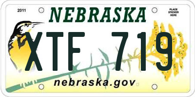 NE license plate XTF719
