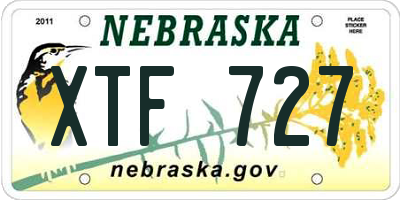 NE license plate XTF727
