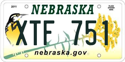 NE license plate XTF751