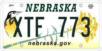 NE license plate XTF773