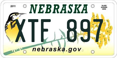 NE license plate XTF897
