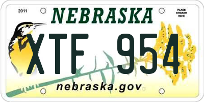 NE license plate XTF954