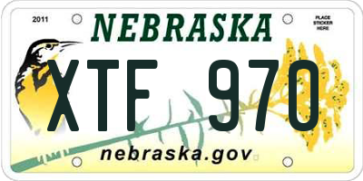 NE license plate XTF970