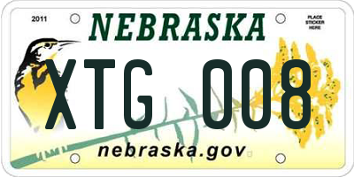 NE license plate XTG008