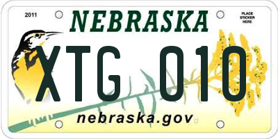NE license plate XTG010