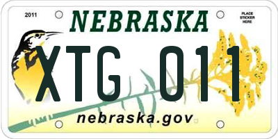 NE license plate XTG011