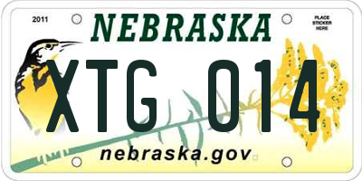 NE license plate XTG014