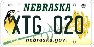 NE license plate XTG020