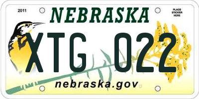 NE license plate XTG022