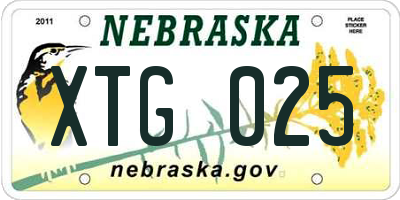 NE license plate XTG025
