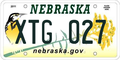 NE license plate XTG027