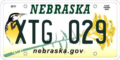 NE license plate XTG029