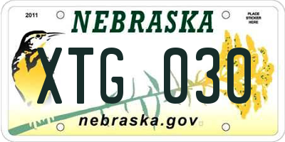 NE license plate XTG030