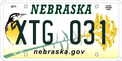 NE license plate XTG031