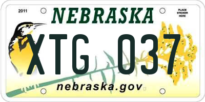 NE license plate XTG037