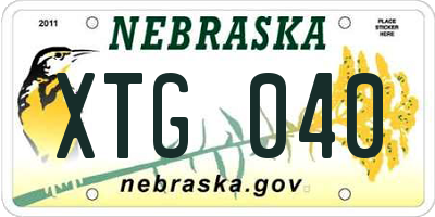 NE license plate XTG040
