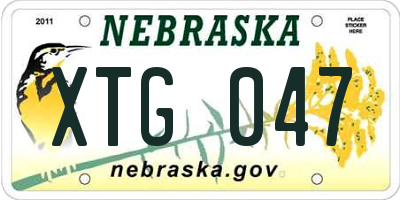 NE license plate XTG047