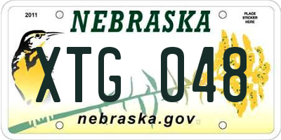 NE license plate XTG048